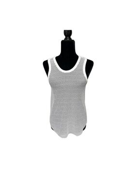 Eye Candy White Mesh Tank Top Cover-Up Size S